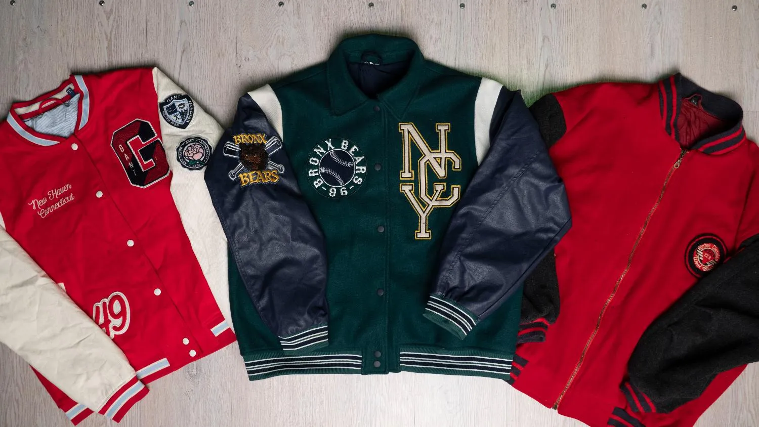 MWC01 Baseball jackets leather sleeve