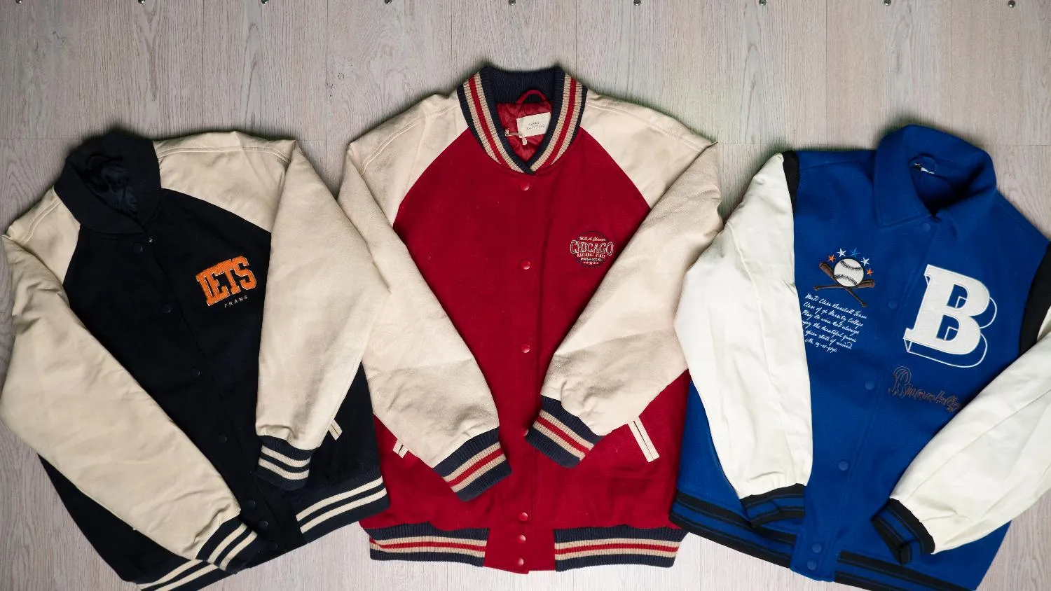 MWC01 Baseball jackets leather sleeve