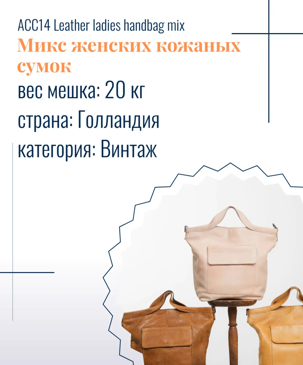 ACC14 Leather ladies handbag mix