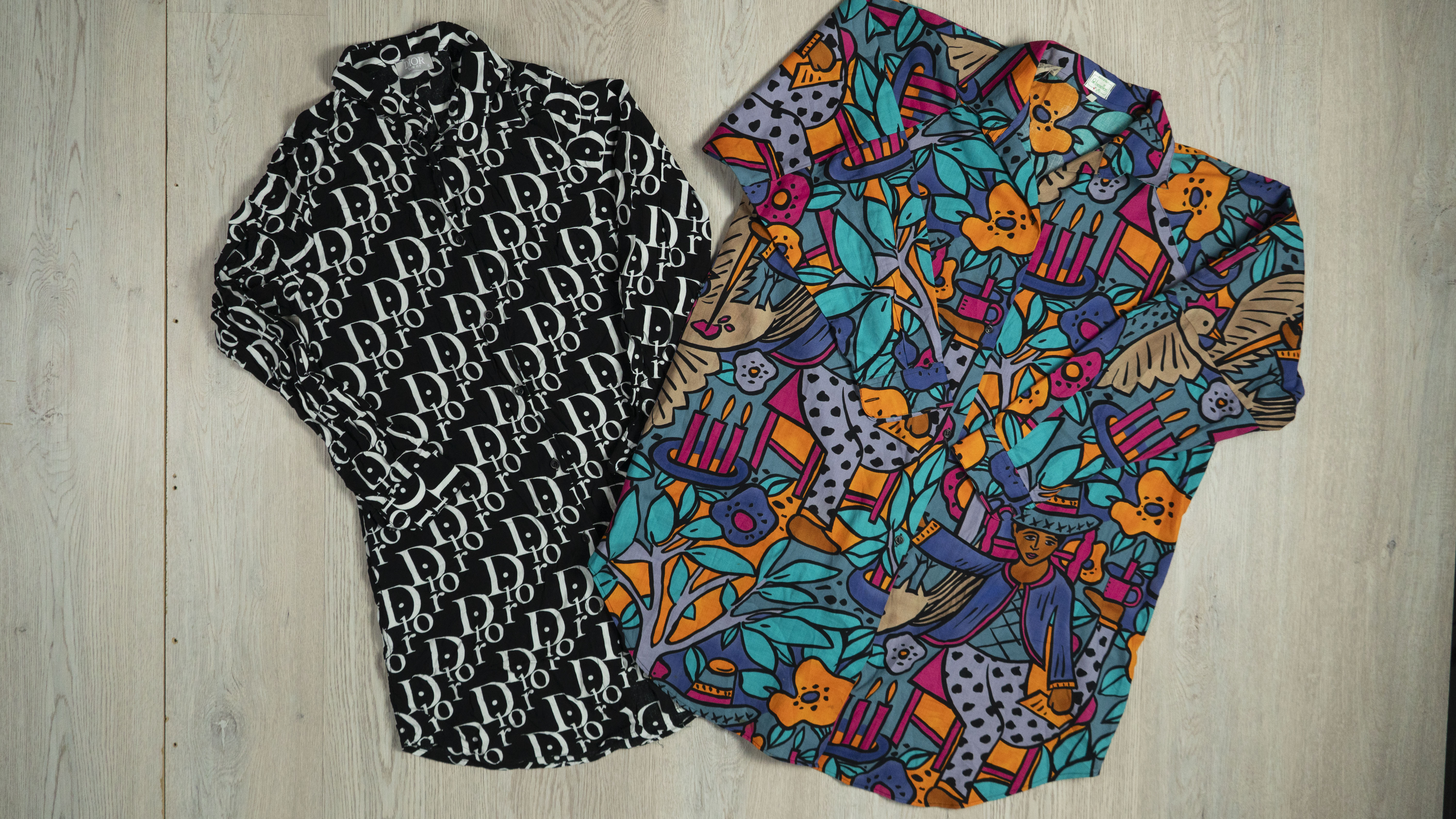 LBL10 90s rayon print blouses