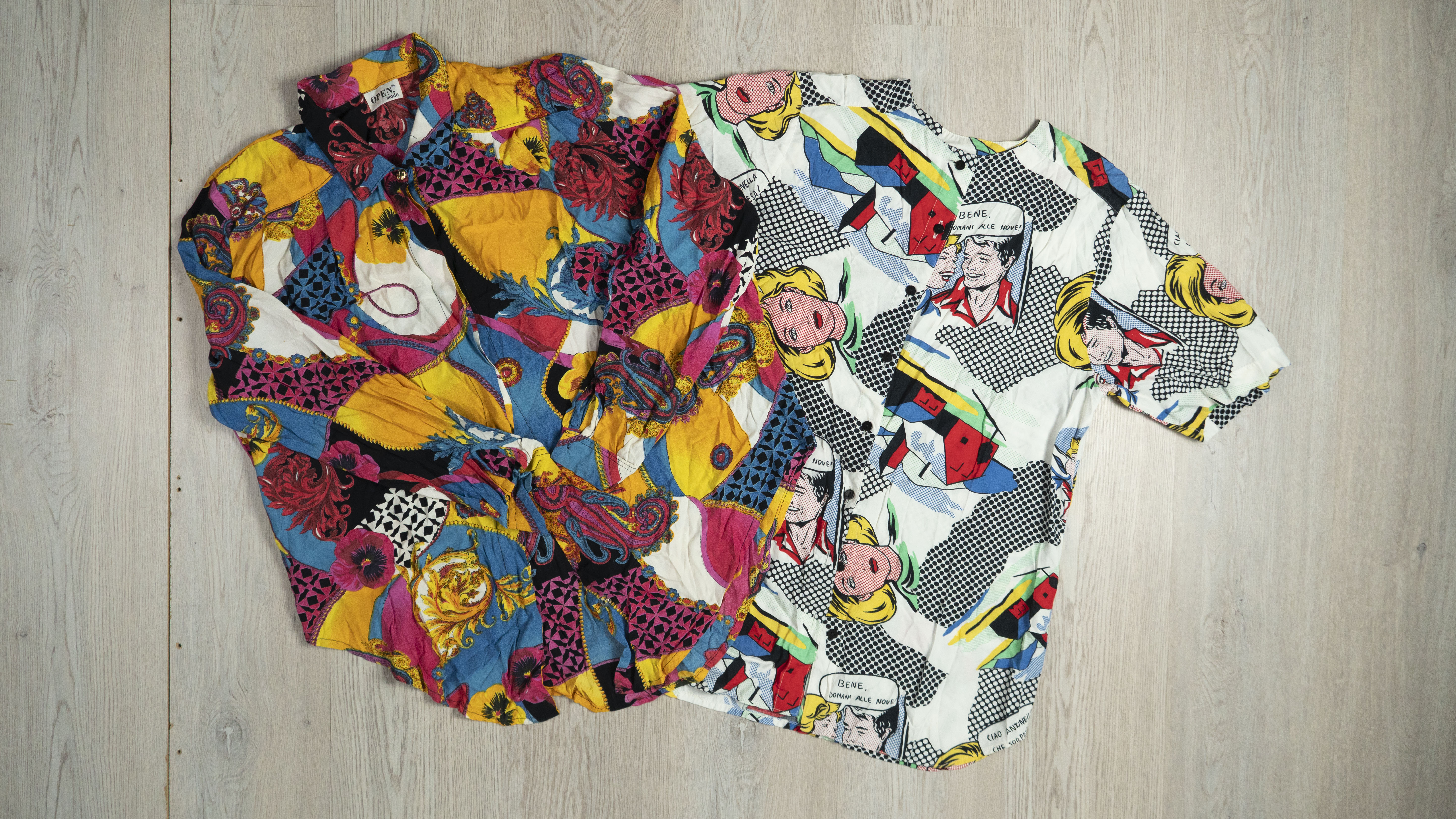 LBL10 90s rayon print blouses