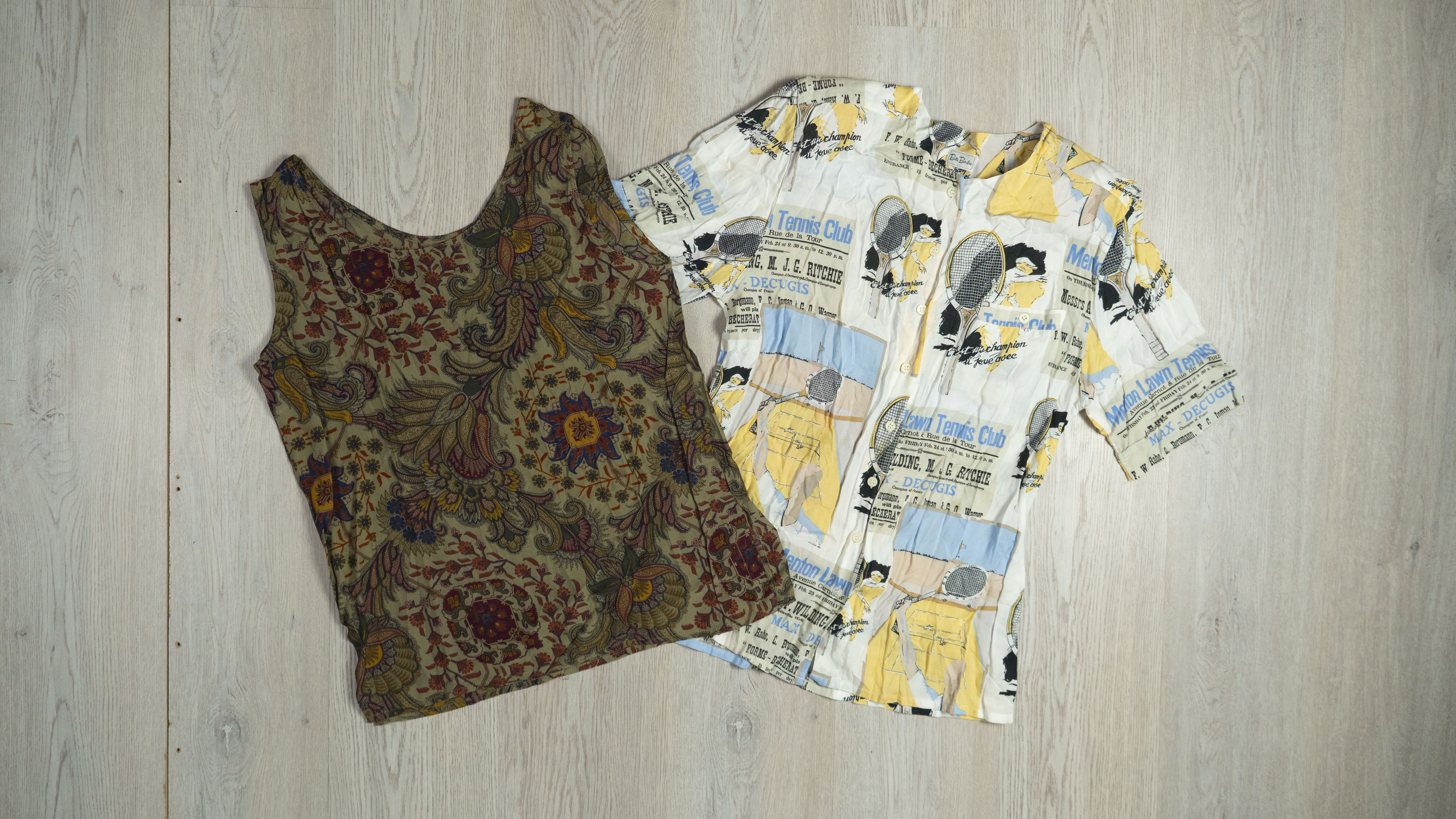 LBL10 90s rayon print blouses