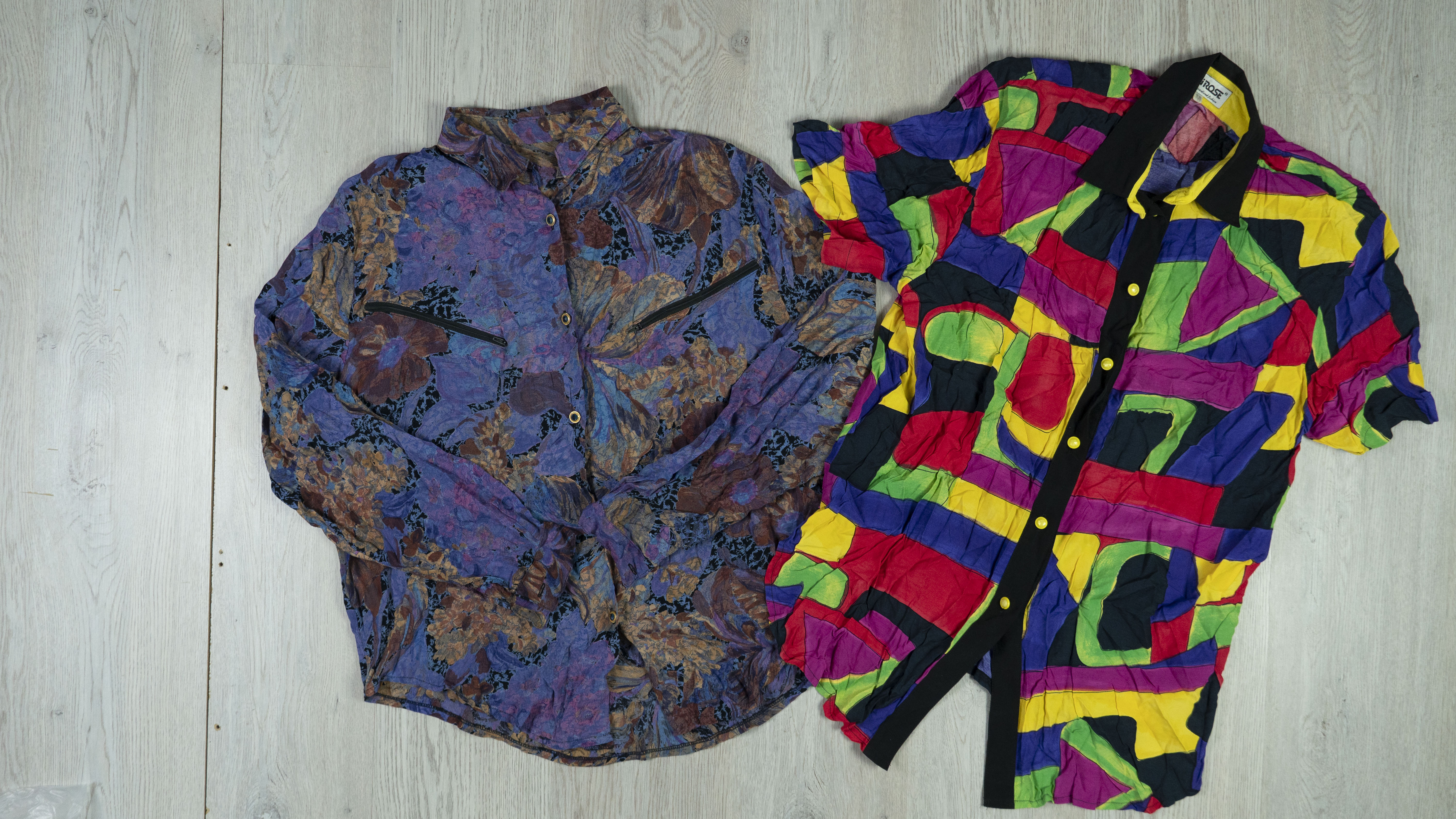 LBL10 90s rayon print blouses