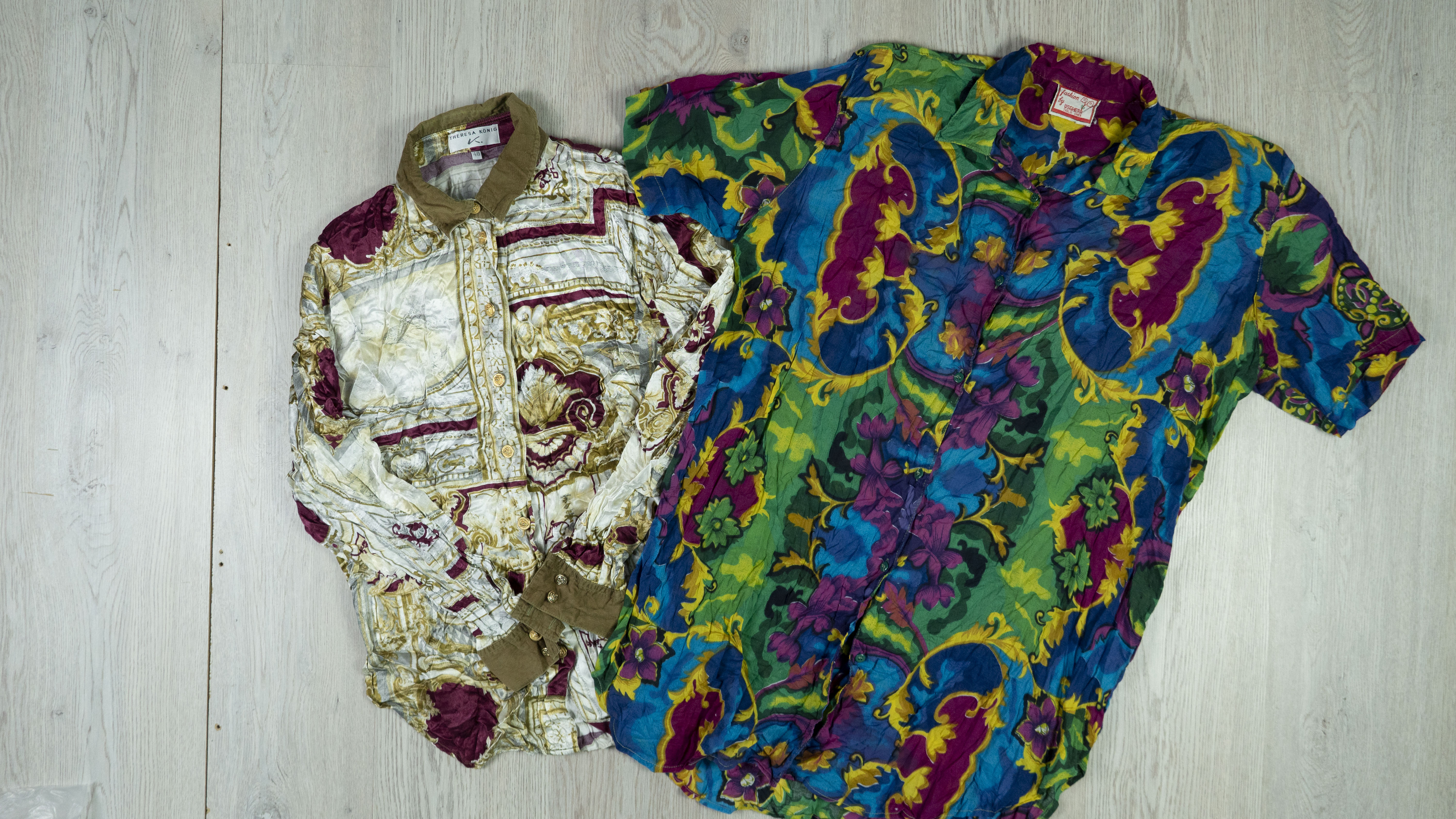 LBL10 90s rayon print blouses