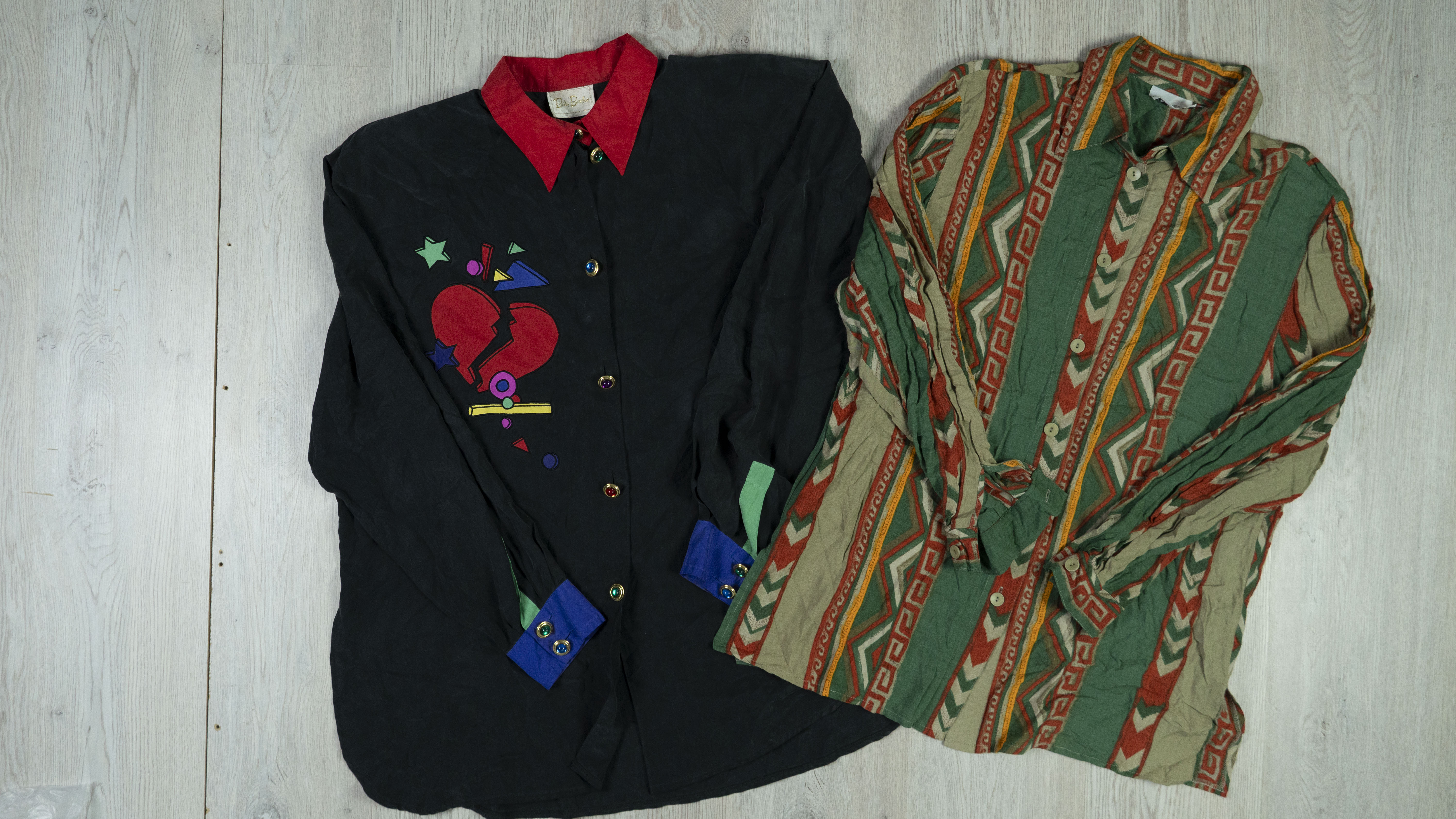 LBL10 90s rayon print blouses